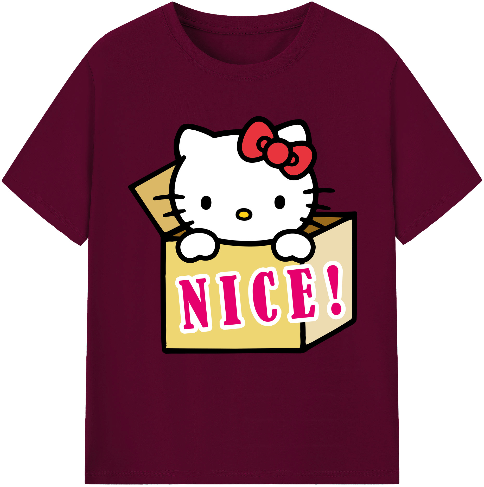 （画像用） Hello Kitty ハローキティ レディースカジュアルプリントTシャツ（綿100％）